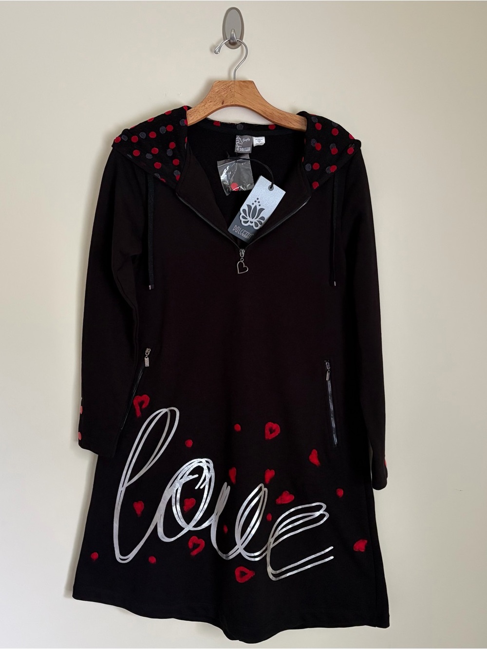 Dolcezza Maria Moretti Love Hooded Dress XS NWT